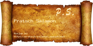 Pratsch Salamon névjegykártya